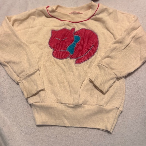 Vintage 90s Made in USA toddler 4T embroidered Cat sweatshirt - Picture 1 of 13